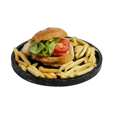 Prato Hambúrguer Burguer Porções Redondo Pedra Sabão 26cm