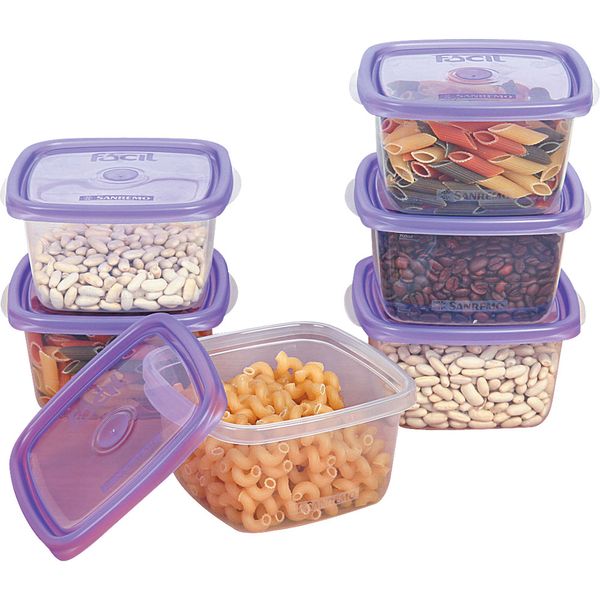 Conjunto 6 Potes Quadrado 800ml Leve 6 e Pague 5 125/7 Sanremo