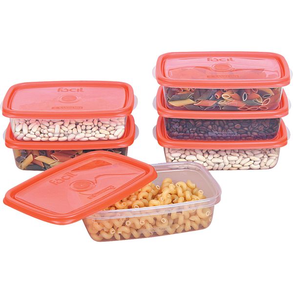 Conjunto 6 Potes Retangular 785ml Leve 6 e Pague 5 165/7 Sanremo