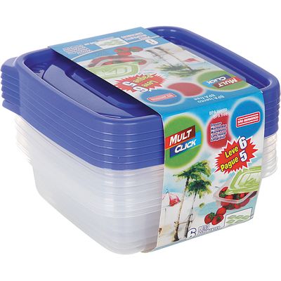 Conjunto 6 Potes Quadrado 600ml Leve 6 e Pague 5 São Bernardo
