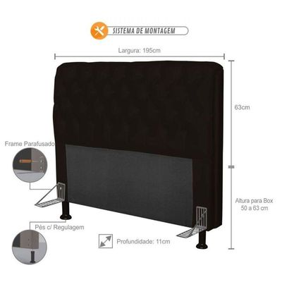 Cabeceira Para Cama Box Casal 195cm Corino Marrom