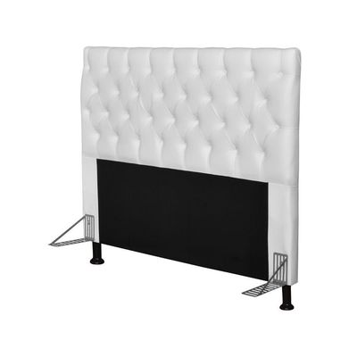 Cabeceira Casal Queen 160Cm Cristal Corino Branco Js Móveis