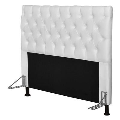 Cabeceira Casal Queen 160Cm Cristal Corino Branco Js Móveis