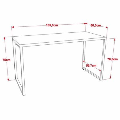 Conjunto Escritório Mesa 135Cm E Estante 60Cm Prisma Nogal