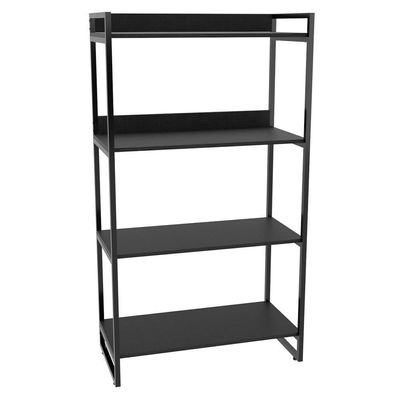 3 Estantes Livreiro Prisma 80Cm 4 Prateleiras Preto Onix
