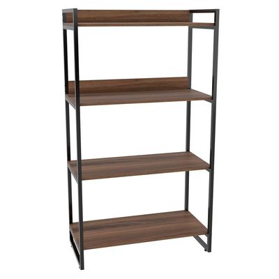 3 Estantes Livreiro 80Cm 4 Prateleiras C08 Nogal Mpozenato