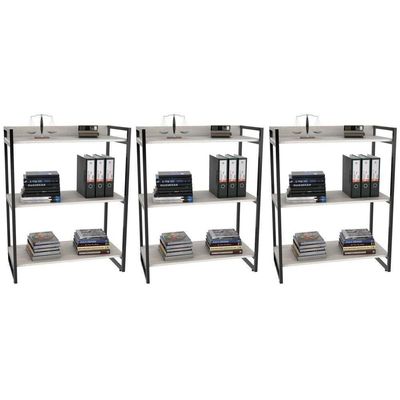 3 Estantes Livreiro 80Cm 3 Prateleiras C08 Snow Mpozenato