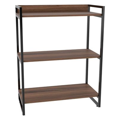 3 Estantes Livreiro 80Cm 3 Prateleiras C08 Nogal Mpozenato