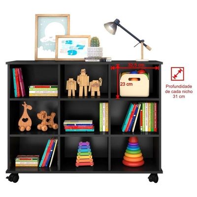 Nicho Organizador Toys 3 Gavetas Preto Mpozenato