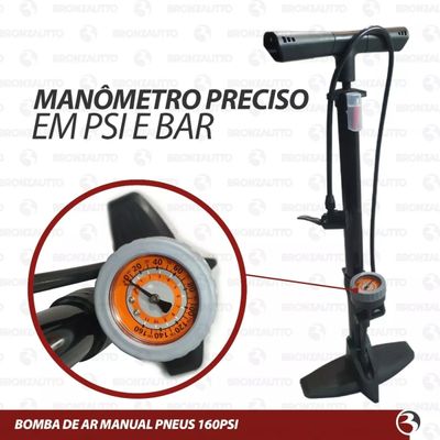 Bomba De Ar Profissional Pneus Carro Moto Bicicleta