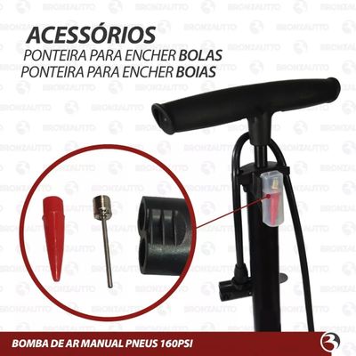 Bomba De Ar Profissional Pneus Carro Moto Bicicleta