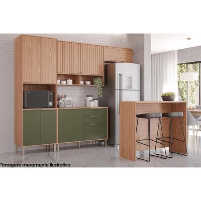 Bancada Ilha Cozinha Gourmet 125 cm Freijo - MGM