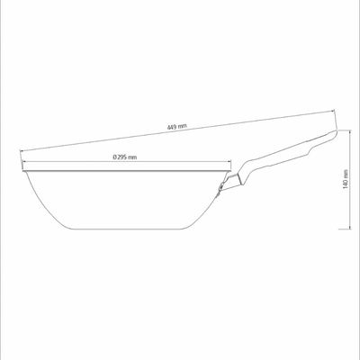 Frigideira WOK Loreto em Aluminio Antiaderente Starflon MAX Grafite 28 CM