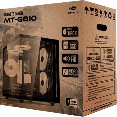 Gabinete Gamer Aquarius C3TECH MT-G810 sem FANS Branco