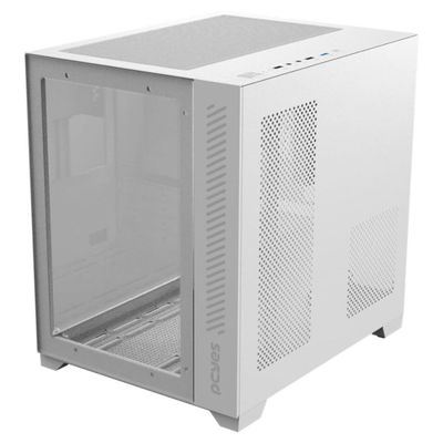 Gabinete Gamer Forcefield White GHOST - Frontal e Lateral em Vidro - PCYES - GFFWGP