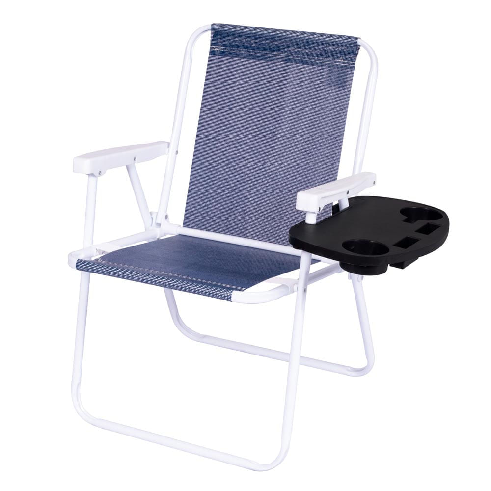 Mesa Portátil para Cadeira de Praia Preta