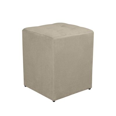 Puff Quadrado Decorativo Suede Bege