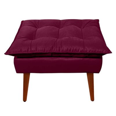 Puff Decorativo Opala Bordo Pés Palito