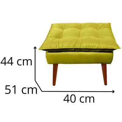 Puff Decorativo Opala Amarelo Pés Palito