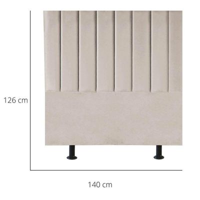 Cabeceira Estofada De Cama Casal Box 140 Cm Sophia Corino Cor:bege