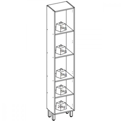 Paneleiro Para Cozinha 2 Portas 40cm Paris Indekes Freijo/off White