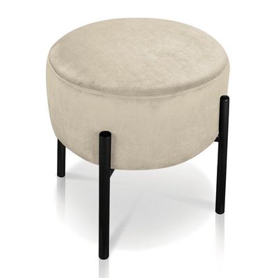 Kit 4 Puffs Iron Suede Preto Preto