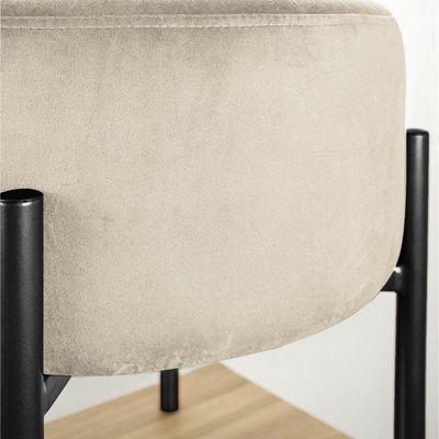 Kit 4 Puffs Iron Suede Preto Preto