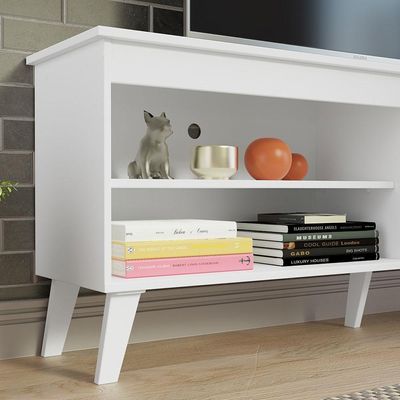 Rack Para Tv Até 65 Polegadas Com Pés Branco Turim Madesa Branco