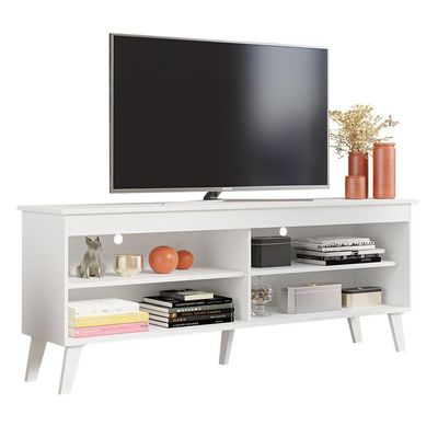 Rack Para Tv Até 65 Polegadas Com Pés Branco Turim Madesa Branco
