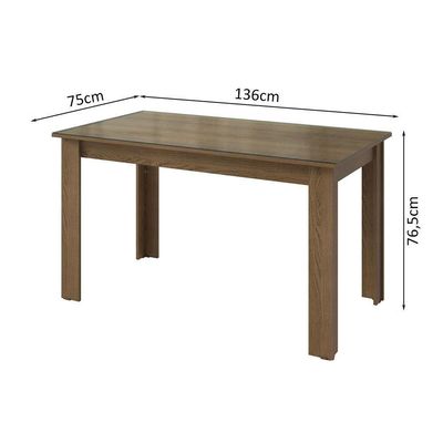 Mesa De Jantar Retangular Com Tampo De Vidro Rustic 5231 Madesa Rustic