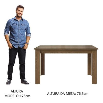 Mesa De Jantar Retangular Com Tampo De Vidro Rustic 5231 Madesa Rustic