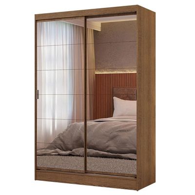 Guarda-roupa 2 Portas De Correr De Espelho Rustic Max Madesa Rustic