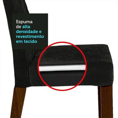 Conjunto Sala De Jantar Mesa Tampo De Madeira 6 Cadeiras Rustic-oxford Fabiana Madesa Rustic-oxford