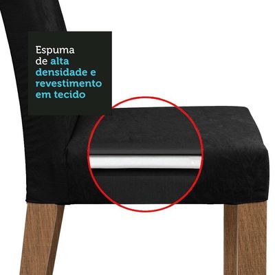 Conjunto Sala De Jantar Mesa Tampo De Madeira 4 Cadeiras Agnes Madesa Rustic/oxford