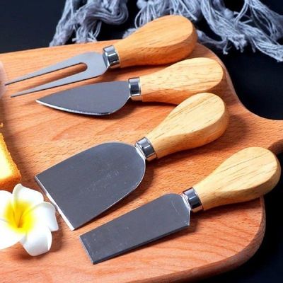 Kit 4 Utensílios Jogo Frios Queijo Faca Espátula Garfo