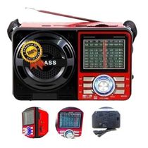 Radio Retro Bluethoo Recarregável Portátil Usb Fm Am