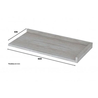 Tampo P- Balcão Cozinha Gabinete Canto Reto 94x94cm Calcare - Henn