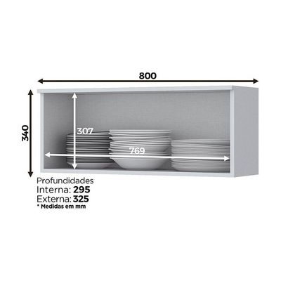 Armário De Cozinha Henn 1 Porta Basculante 80 Cm Branco
