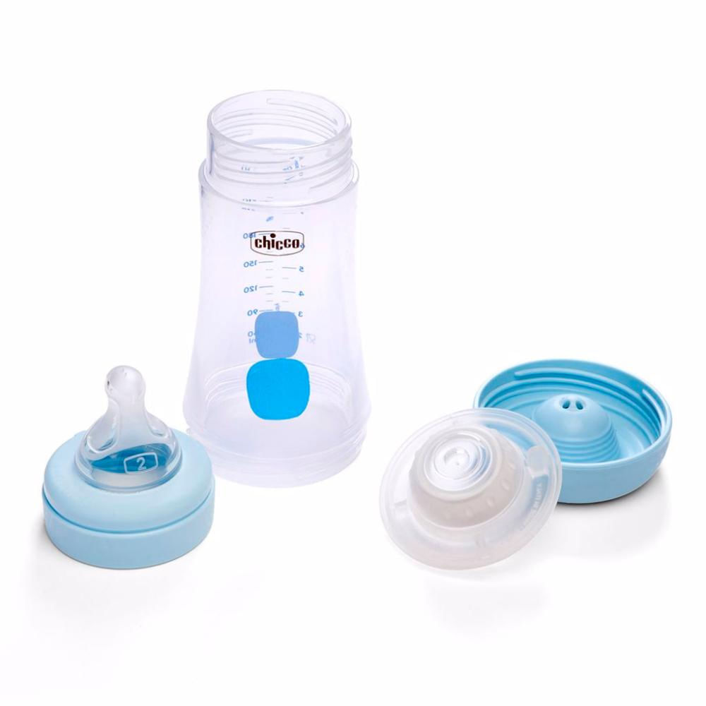 Mamadeira Perfect 5 240ML Fluxo Médio Chicco Azul