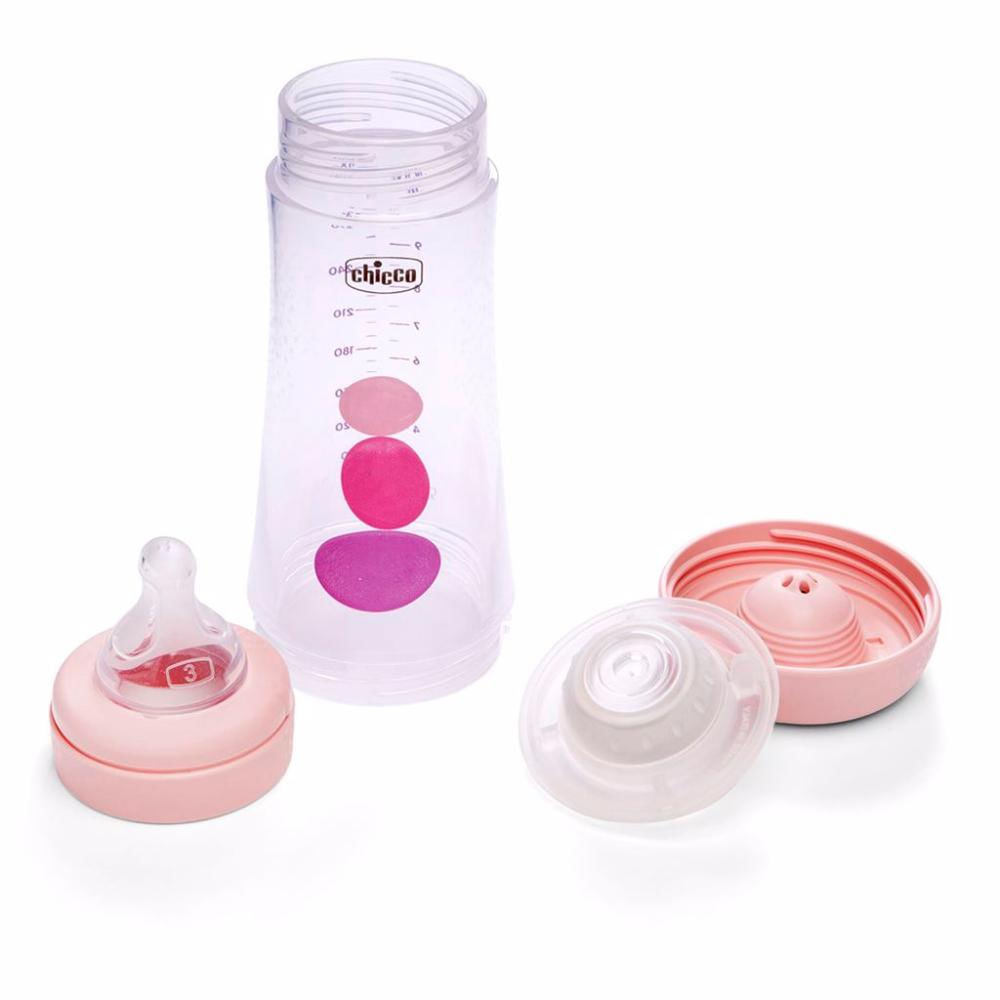 Mamadeira Perfect 5 300ML Fluxo Rápido Chicco Rosa