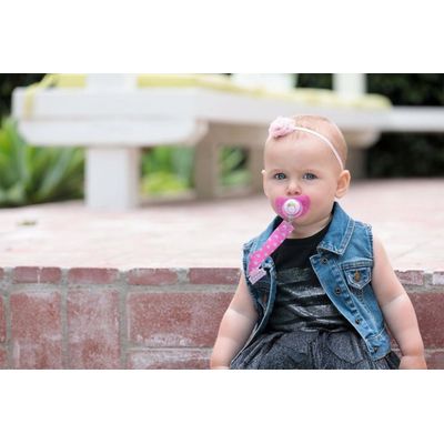 Prendedor De Chupeta Fashion Clip Chicco Rosa