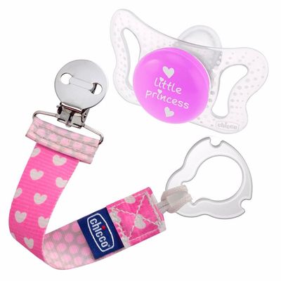 Prendedor De Chupeta Fashion Clip Chicco Rosa