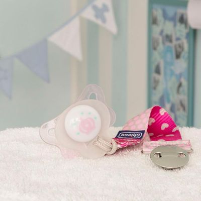 Prendedor De Chupeta Fashion Clip Chicco Rosa