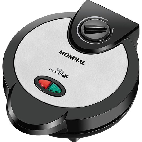 Aparelho de Waffle Mondial Pratic GW-01 Preto e Prata 127V