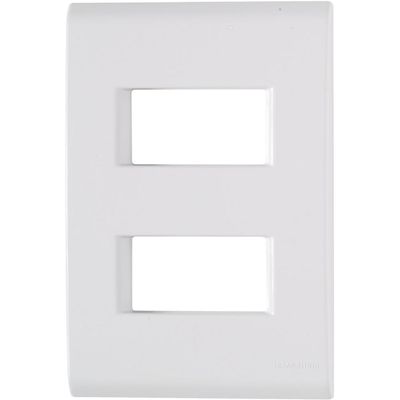 Kit 6 Placa 2 Postos Afastados 4x2 Tramontina Liz Branca