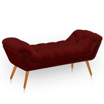 Recamier Estofada Casal Queen Ayla Veludo Cor Marsala