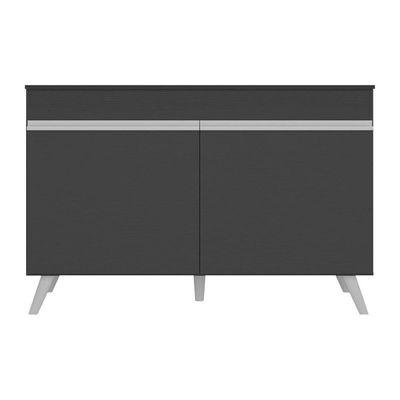 Balcão Cozinha Gabinete Pia 120cm 2 Portas Veneza Multimóveis V3738 Preto/branco Preto/branco