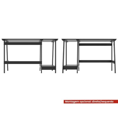 Mesa Escritório Escrivaninha Ditália Mc-190 Preto