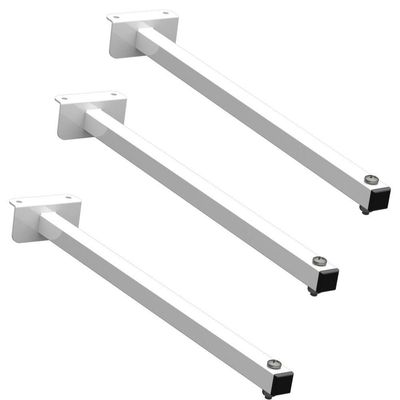 03 Suportes Refletor Fachada Banner Braço 30cm 03 Cj - Branco