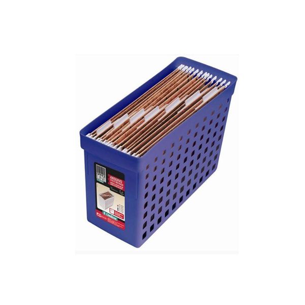 Arquivo Estreito Com Furação Office Line Azul - Ordene